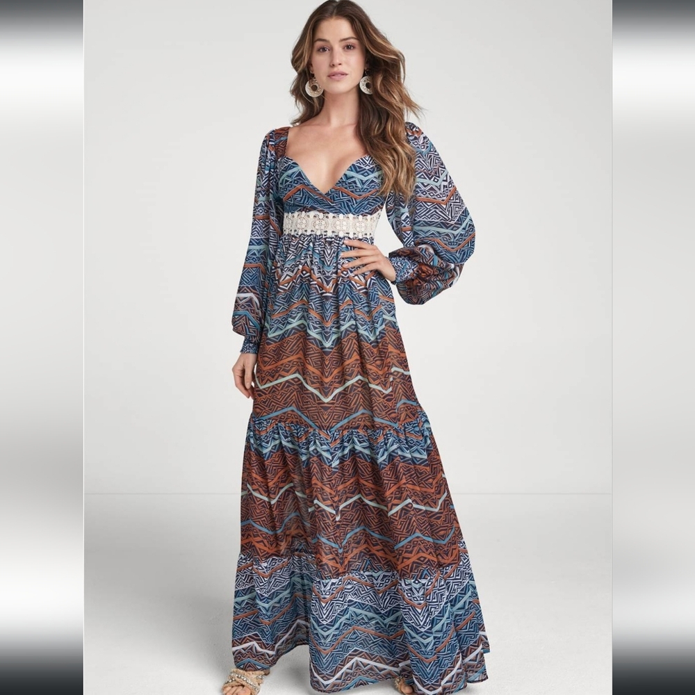 NWOT Venus Boho Printed Dress